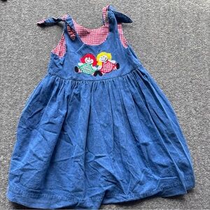 Vintage Austin & Ashley Girls Size 6X Dress Denim Checkered